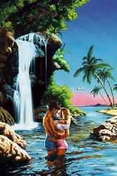 Poster - Water Fall Lovers Enmarcado de laminas
